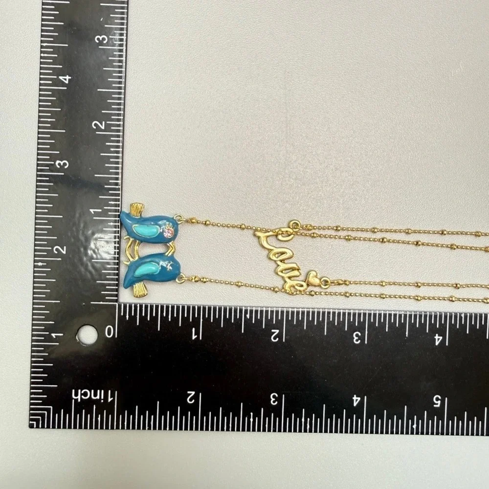 Betsey Johnson Love Bluebird Double Layer Necklace 15